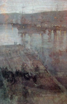 青と金の夜想曲 バルパライソ湾 ジェームズ・アボット・マクニール・ウィスラー Oil Paintings